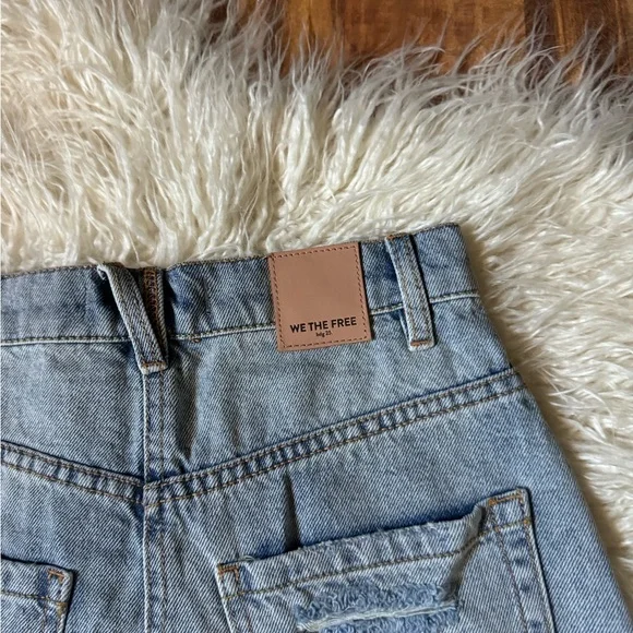 Free People Distressed Denim Mini Skirt - Picture 6 of 6